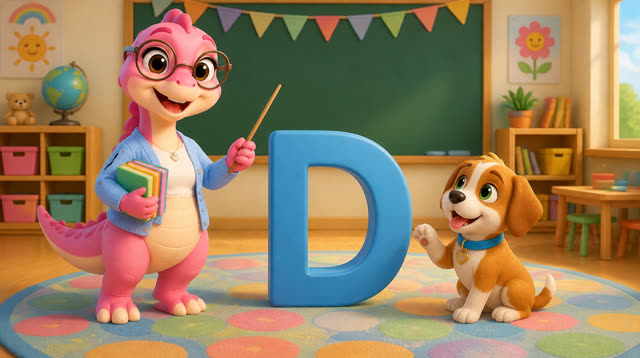 Scene 8 - Five Little Dinos Learn the ABCs – A to M