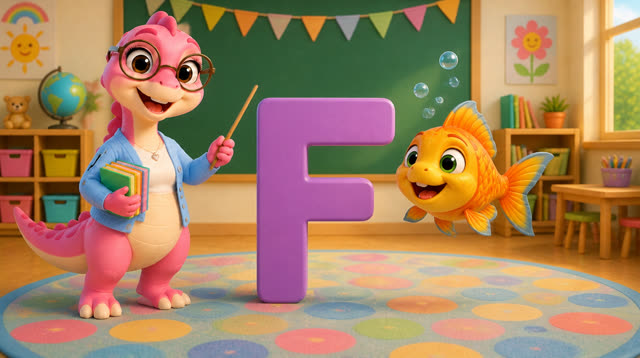 Scene 11 - Five Little Dinos Learn the ABCs – A to M