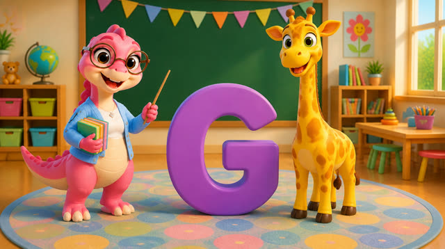 Scene 12 - Five Little Dinos Learn the ABCs – A to M