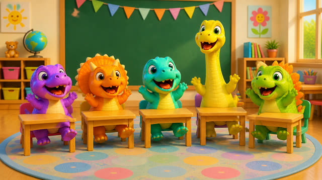 Scene 14 - Five Little Dinos Learn the ABCs – A to M