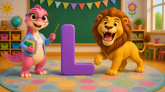 Scene 18 - Five Little Dinos Learn the ABCs – A to M