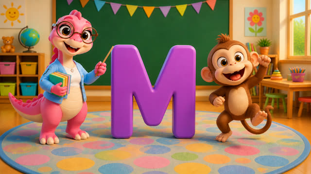 Scene 19 - Five Little Dinos Learn the ABCs – A to M