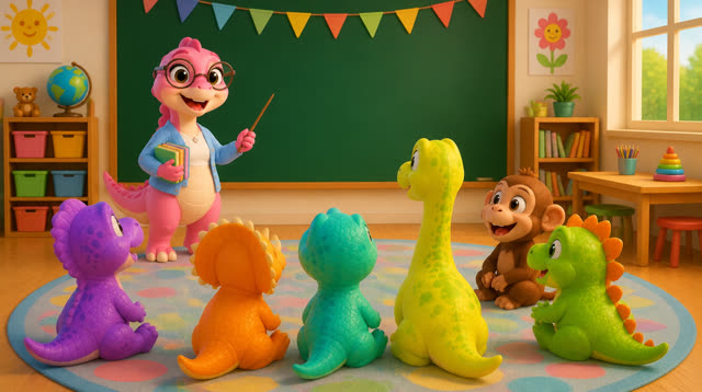 Scene 20 - Five Little Dinos Learn the ABCs – A to M