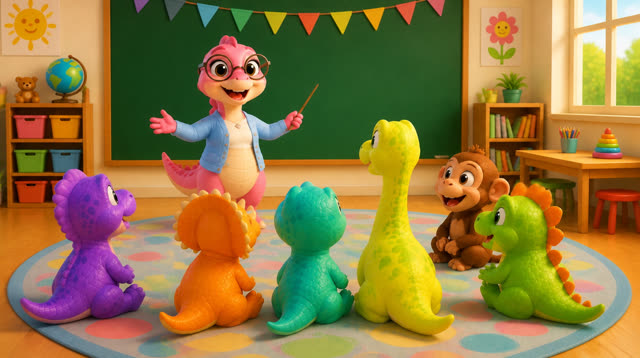 Scene 22 - Five Little Dinos Learn the ABCs – A to M