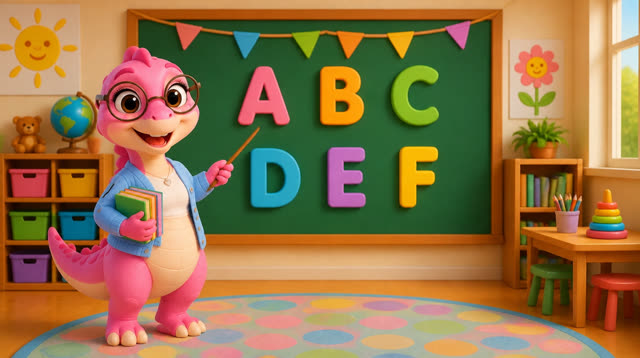 Scene 25 - Five Little Dinos Learn the ABCs – A to M