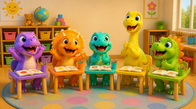 Scene 26 - Five Little Dinos Learn the ABCs – A to M