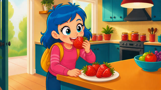Scene 13 - Mavi saçlı kız ve meyveler