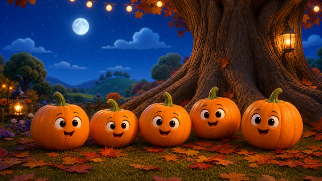 Scene 2 - Five Spooky Pumpkins