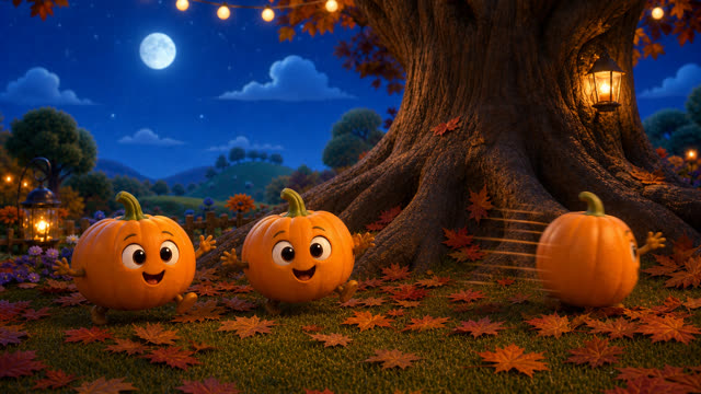 Scene 5 - Five Spooky Pumpkins