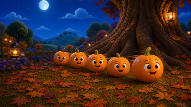 Scene 8 - Five Spooky Pumpkins