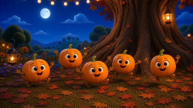Scene 9 - Five Spooky Pumpkins