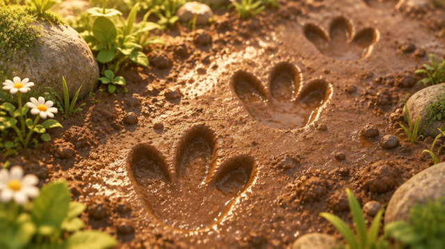 Scene 4 - Baby Dino and the Mystery Footprints! 🐾