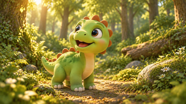 Scene 6 - Baby Dino and the Mystery Footprints! 🐾