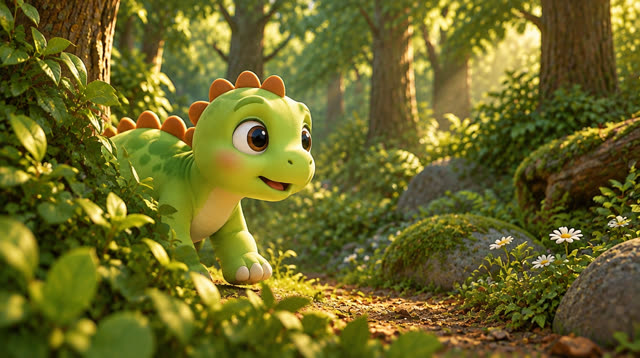Scene 7 - Baby Dino and the Mystery Footprints! 🐾