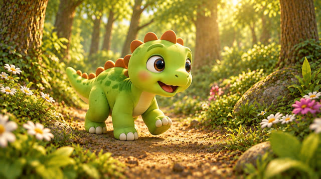 Scene 9 - Baby Dino and the Mystery Footprints! 🐾