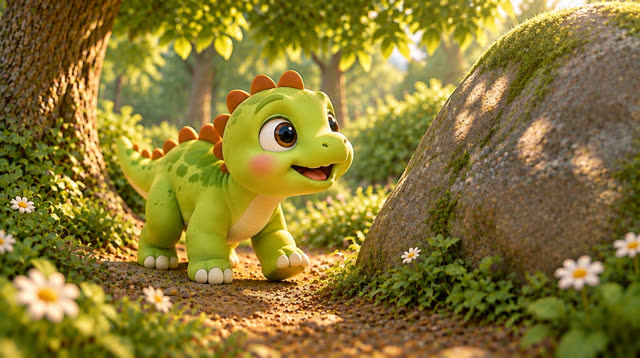 Scene 15 - Baby Dino and the Mystery Footprints! 🐾