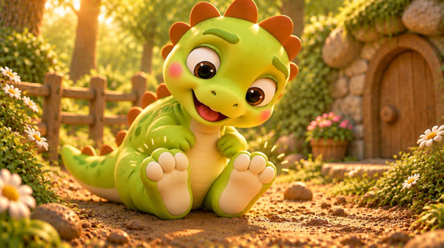 Scene 27 - Baby Dino and the Mystery Footprints! 🐾