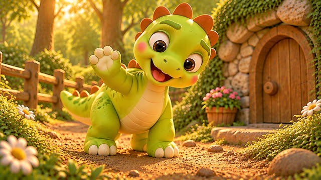 Scene 28 - Baby Dino and the Mystery Footprints! 🐾