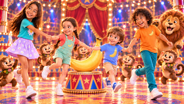Scene 5 - Ohh La La! 🦁🐒 Lion & Monkey Banana Dance 🍌 | Fun Kids Song