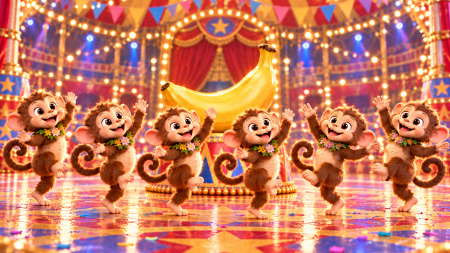 Scene 6 - Ohh La La! 🦁🐒 Lion & Monkey Banana Dance 🍌 | Fun Kids Song