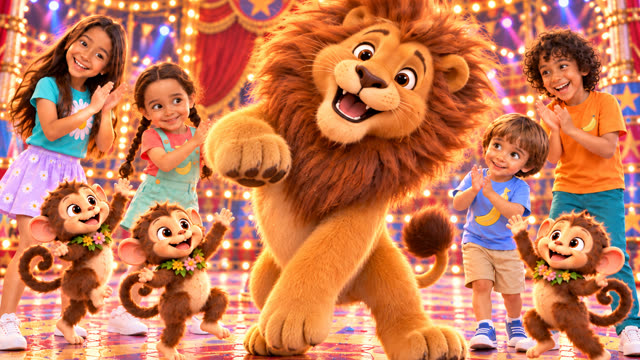 Scene 7 - Ohh La La! 🦁🐒 Lion & Monkey Banana Dance 🍌 | Fun Kids Song