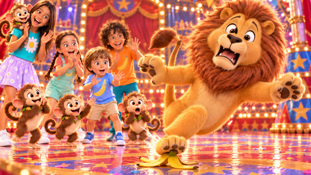 Scene 11 - Ohh La La! 🦁🐒 Lion & Monkey Banana Dance 🍌 | Fun Kids Song