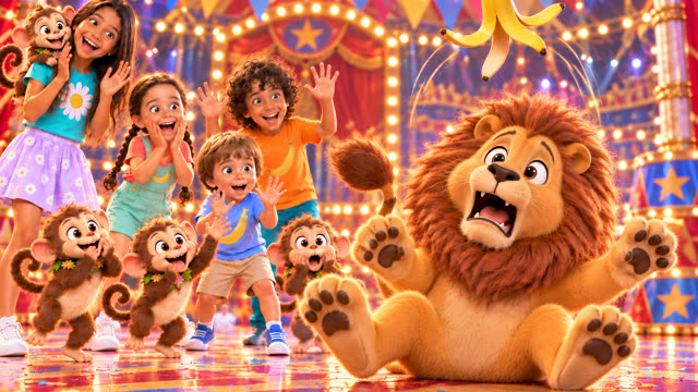 Scene 12 - Ohh La La! 🦁🐒 Lion & Monkey Banana Dance 🍌 | Fun Kids Song