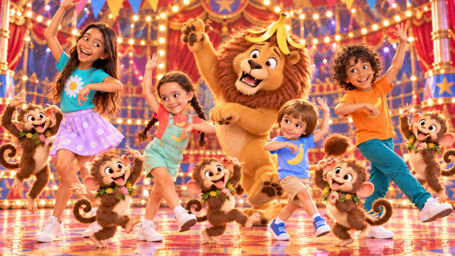 Scene 14 - Ohh La La! 🦁🐒 Lion & Monkey Banana Dance 🍌 | Fun Kids Song