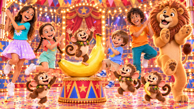 Scene 15 - Ohh La La! 🦁🐒 Lion & Monkey Banana Dance 🍌 | Fun Kids Song