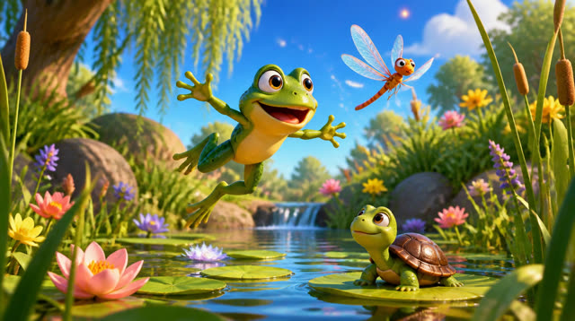 Scene 1 - jump jump little frog