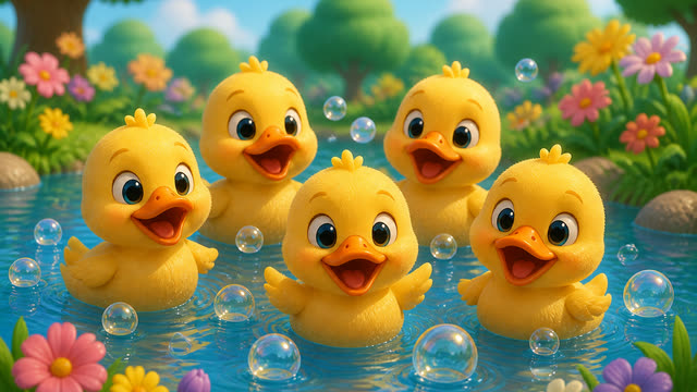 Scene 2 - Five Little Ducks – Splash Splash! 🦆💦 | Fun Counting Song for Kids | TinyTale Town