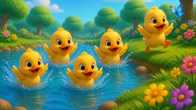 Scene 3 - Five Little Ducks – Splash Splash! 🦆💦 | Fun Counting Song for Kids | TinyTale Town
