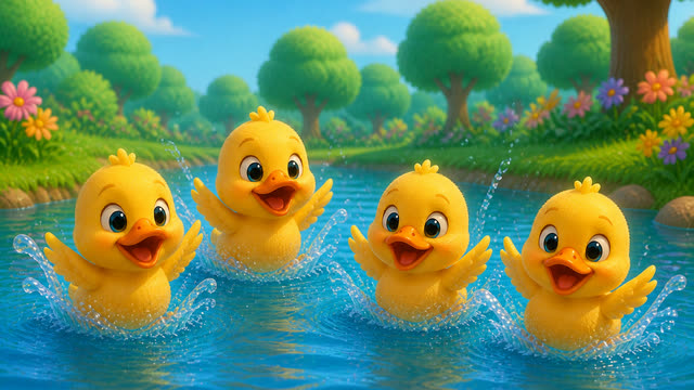 Scene 5 - Five Little Ducks – Splash Splash! 🦆💦 | Fun Counting Song for Kids | TinyTale Town