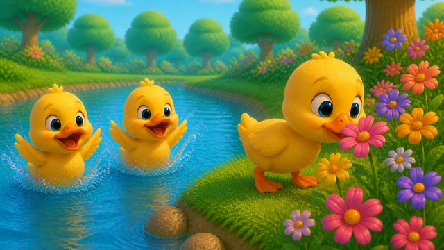 Scene 10 - Five Little Ducks – Splash Splash! 🦆💦 | Fun Counting Song for Kids | TinyTale Town