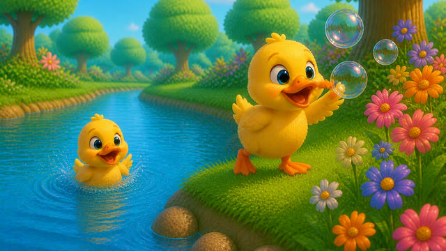 Scene 12 - Five Little Ducks – Splash Splash! 🦆💦 | Fun Counting Song for Kids | TinyTale Town