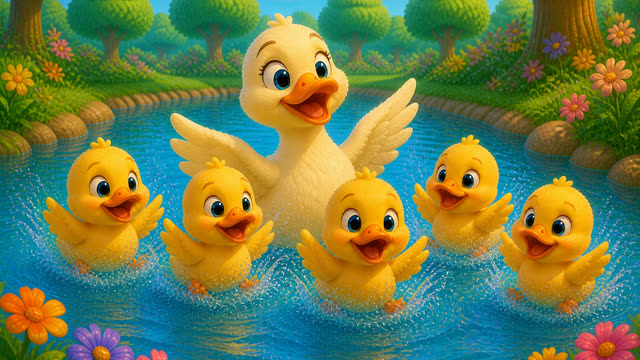 Scene 14 - Five Little Ducks – Splash Splash! 🦆💦 | Fun Counting Song for Kids | TinyTale Town