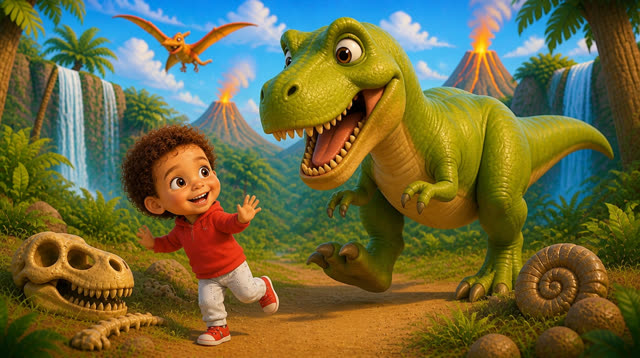 Scene 7 - Leandro lernt die Dinosaurier kennen