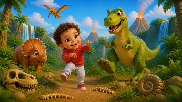 Scene 8 - Leandro lernt die Dinosaurier kennen