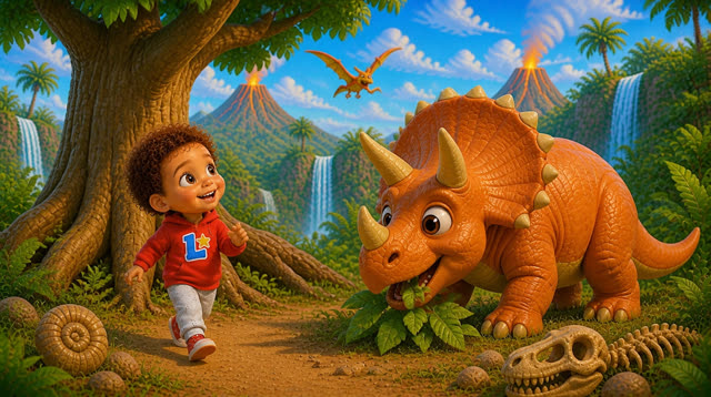 Scene 11 - Leandro lernt die Dinosaurier kennen