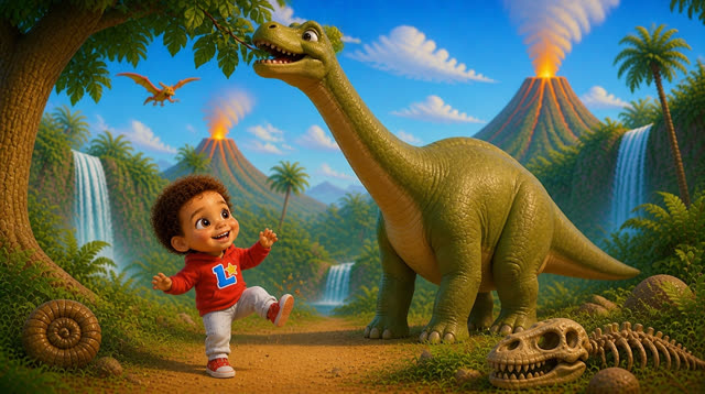 Scene 13 - Leandro lernt die Dinosaurier kennen