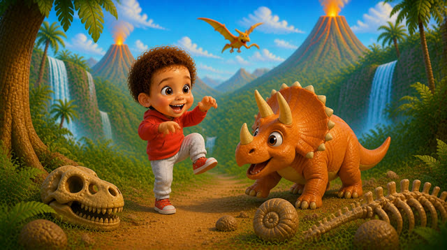 Scene 14 - Leandro lernt die Dinosaurier kennen