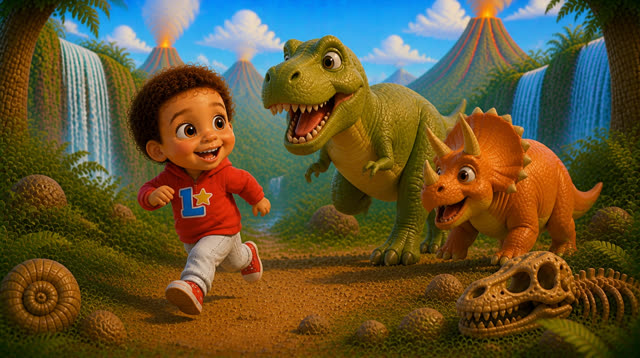 Scene 21 - Leandro lernt die Dinosaurier kennen