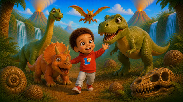 Scene 26 - Leandro lernt die Dinosaurier kennen