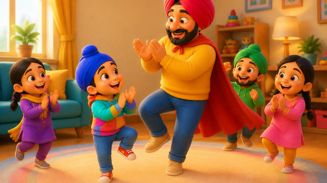 Scene 8 - Mere Papa Super Papa 💙 | Father’s Day Punjabi Kids Rhyme | TinyTale Town Punjabi