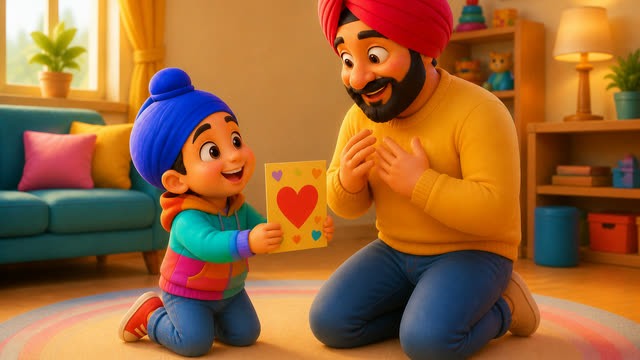 Scene 9 - Mere Papa Super Papa 💙 | Father’s Day Punjabi Kids Rhyme | TinyTale Town Punjabi