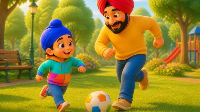 Scene 11 - Mere Papa Super Papa 💙 | Father’s Day Punjabi Kids Rhyme | TinyTale Town Punjabi