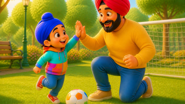 Scene 13 - Mere Papa Super Papa 💙 | Father’s Day Punjabi Kids Rhyme | TinyTale Town Punjabi