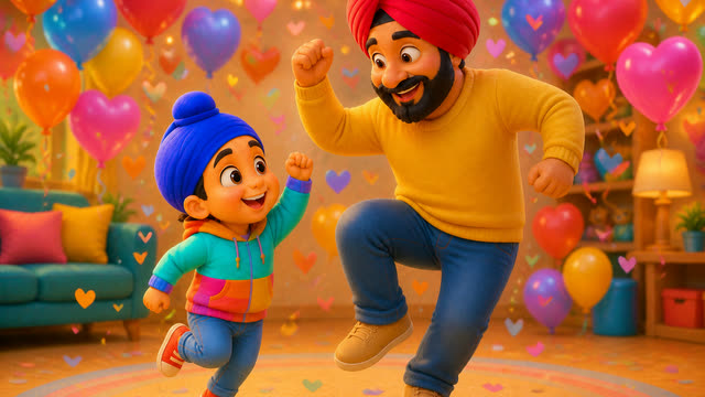 Scene 14 - Mere Papa Super Papa 💙 | Father’s Day Punjabi Kids Rhyme | TinyTale Town Punjabi