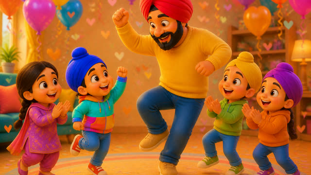 Scene 15 - Mere Papa Super Papa 💙 | Father’s Day Punjabi Kids Rhyme | TinyTale Town Punjabi