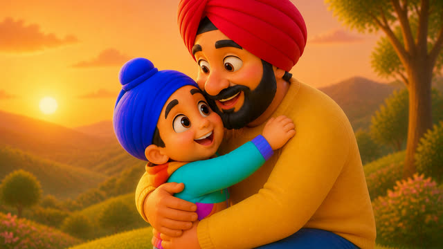 Scene 18 - Mere Papa Super Papa 💙 | Father’s Day Punjabi Kids Rhyme | TinyTale Town Punjabi